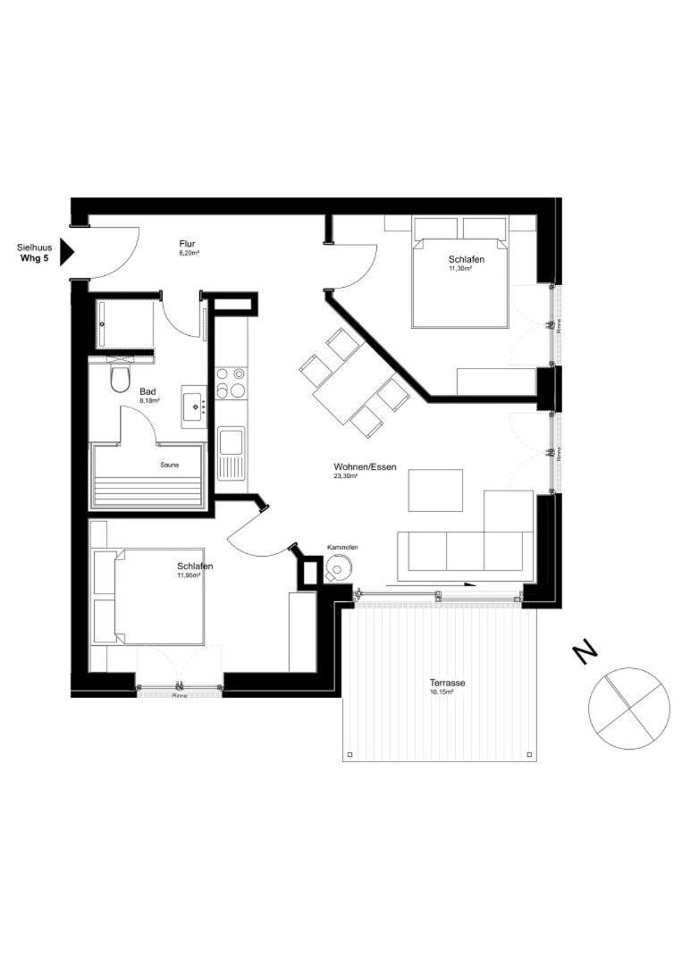 Sielhuus 5, Ferienwohnung Mit Sauna In Fedderwardersiel 布特亚丁根 外观 照片